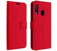Housse pour Samsung Galaxy A20e Étui Porte carte Support Vidéo Vintage Rouge