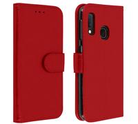 Housse Samsung Galaxy A20e Étui Porte-cartes Fonction Support rouge