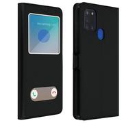 Housse pour Samsung Galaxy A21s Double Fenêtre Support Vidéo Noir