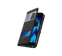 Housse pour Samsung Galaxy A3 2017 Etui Double Fenêtre Coque Silicone Gel Noir