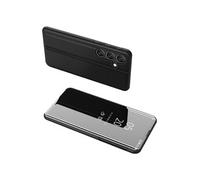 Housse pour Samsung Galaxy A36 et A56 5G - etui coque portefeuille clear view miroir + film ecran - NOIR -