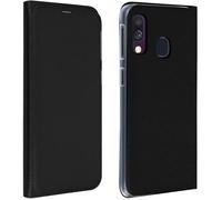 Housse pour Samsung Galaxy A40 - AVIZAR - Étui Rigide Antichocs - Noir - Porte-carte - Coque Lisse