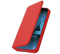 Housse pour Samsung Galaxy A40 Étui Folio Portefeuille Fonction Support rouge