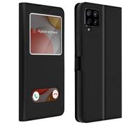Housse pour Samsung Galaxy A42 5G Étui Intégral Double Fenêtre Support Vidéo Noir