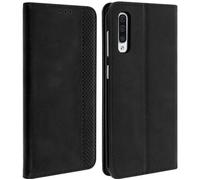 Housse Samsung Galaxy A50 Etui Effet Vieilli Porte-cartes Support - Noir