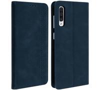 Housse pour Samsung Galaxy A50 - AVIZAR - Etui Souple - Bleu nuit - Vintage - Aimantée