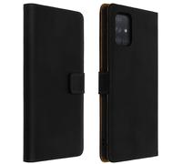 Housse pour Samsung Galaxy A51 Cuir Véritable Porte cartes Support Noir