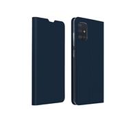 Dux Ducis Housse Étui Folio Samsung Galaxy A51 – Porte‑carte et Support Vidéo, Bleu nuit