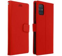 Housse Samsung Galaxy A51 Étui Porte carte Support Vidéo et Dragonne rouge