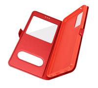 Housse Samsung Galaxy A52 et A52s avec Double Fenêtre Support Vidéo rouge
