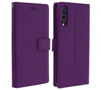 Housse pour Samsung Galaxy A70 Étui Portefeuille Support Vidéo Porte-carte Violet