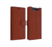Housse pour Samsung Galaxy A80 Étui Folio Soft Touch Support Vidéo Marron