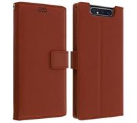 Housse pour Samsung Galaxy A80 Étui Folio Soft Touch Support Vidéo marron