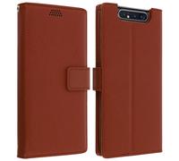 Avizar Housse pour Samsung Galaxy A80 Étui Folio Soft Touch Support Vidéo Marron