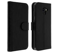 Coque et étui téléphone mobile Avizar Housse samsung galaxy j6 etui clapet porte carte fonction support - noir