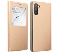 Housse pour Samsung Galaxy Note 10 Étui à Clapet Fenêtre d'affichage - Or