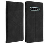 Housse pour Samsung Galaxy S10 Étui Folio Porte-cartes Fonction Support Noir