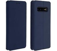 Coque et étui téléphone mobile Avizar Housse Samsung Galaxy S10 Etui Folio Portefeuille Fonction Support - bleu nuit