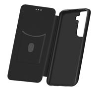 Housse pour Samsung Galaxy S21 Clapet Porte-carte Dragonne Effet Carbone Noir