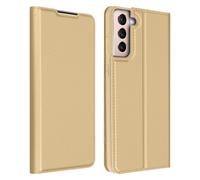 Housse pour Samsung Galaxy S21 Plus Étui Porte-carte Fonction Support Vidéo Dorée