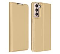 Housse pour Samsung Galaxy S21 Plus Étui Porte-carte Fonction Support Vidéo Dorée