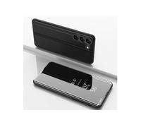 Housse pour Samsung Galaxy S23 Plus 5G - etui coque portefeuille clear view + film ecran - NOIR -