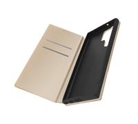 Housse pour Samsung Galaxy S23 Ultra Clapet Porte-carte Support Vidéo Dorée