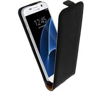 Housse pour Samsung Galaxy S7 - MARQUE - Étui Clapet Vertical - Éco-cuir - Antichocs - Noir