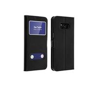 Housse pour Samsung Galaxy S8 Etui Double Fenêtre Coque Silicone Gel Noir