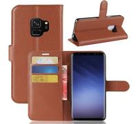 Housse pour Samsung Galaxy S9+ Housse pour téléphone portable Flip Case Cover Etui brun
