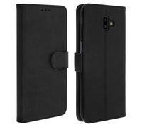 Coque et étui téléphone mobile Avizar Housse Samsung Galaxy J6 Plus Etui Clapet Porte-carte Fonction Support - Noire