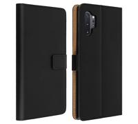 Avizar Housse Galaxy Note 10 Plus Cuir avec porte-cartes, support antichoc Noir