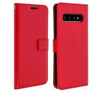 Housse pour Samsung S10 Plus Étui Portefeuille Support rouge