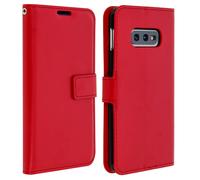 Coque et étui téléphone mobile Avizar Housse Samsung Galaxy S10e Etui Folio Portefeuille Fonction Support Vidéo rouge
