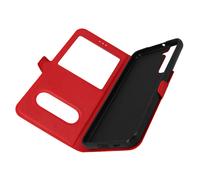 Housse Samsung Galaxy S22 Plus avec Clapet Double Fenêtre Support Vidéo rouge
