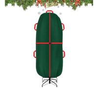 Housse Pour Sapin De Noël Grand sac imperméable, fermeture éclair, sangles | Sac pour décorations de Noël et sapin Pour maison salon balcon garage couronne guirlande déco ornement Vert foncé 7,5FT