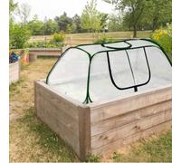 Housse pour serre et lit de jardin avec fermeture éclair enroulable et piquets, favorise un développement sain des plantes dans diverses conditions météorologiques