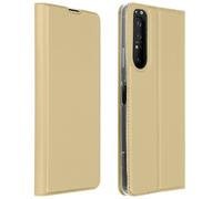 Housse pour Sony Xperia 1 II Étui Folio Porte-carte Fonction Support Vidéo or