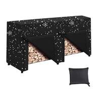 Housse Pour Support À Bois De Chauffage - Tissu Oxford 210D 243 X 61 X 107 Cm, Housse Imperméable Pour Bûches, Coupe-vent Réglable Pour L'extérieur | Protection De Stockage De Tas De Bois, Abri Robust