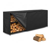 Housse pour support à bois de chauffage, tissu Oxford 420D, 2 tailles | Ouvertures du panier inférieur, accès frontal partiel, pour patios et remises(122cm)