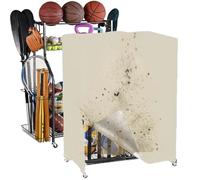 Housse pour Support de Rangement pour Ballon,Bâche de Protection pour Râteliers Stockage Basket-Ball de Garage, Imperméables Couverture pour Organisateur d'Équipem(Size:420D:38*18*45 inch,Color:Beige)
