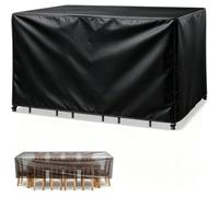 Housse pour Table de Jardin 160x150x70cm 210D Oxford Tissu Anti-UV Résistante Aux Déchirures Rectangulaire Housses de Protection Jardin Extérieure avec Cordon de Serrage