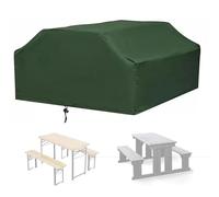 Housse pour Table de Pique Nique,210D/420D Oxford Bâche de Couverture pour Table et Banc Enfant, Impermeable Housse Protection Table et Chaise de Camping Jardin Exterieur (Size:185*150*80cm,Color:Gre