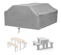 Housse pour Table de Pique Nique,210D/420D Oxford Bâche de Couverture pour Table et Banc Enfant, Impermeable Housse Protection Table et Chaise de Camping Jardin Exterieur (Size:160*150*80cm,Color:Gre
