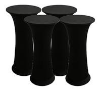 Housse pour Table Haute de Reception Ronde,Nappes Extensibles Ajustées pour Table de Bar Ronde pour Mariage,Banquet,Anniversaire,Fête en Plein(Lake Blue,4Pcs)