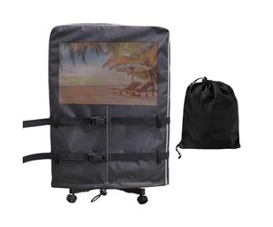 Housse Pour Téléviseur | Housse TV Extérieur Avec Bandes Réfléchissantes - Protecteur Imperméable Résistant Aux Intempéries | Couverture Fixation Inférieure Pour Meuble Support TV Trolley Mobile, H