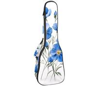 Housse pour ukulélé concert Aqua Blues minuscules feuilles rameaux doux épais rembourré sac à dos ukulélé 10 mm d'épaisseur rembourrage éponge, Multicolore 09, 25.9x9x3.1in/66x23x8cm, Organiseur de