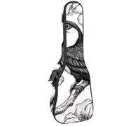 Housse pour ukulélé concert Gros cerf dans la forêt de pins Nuit Lune Doux Rembourré Épais Sac à dos Ukulélé 10 mm d'épaisseur Rembourrage en éponge, Multicolore 03., 25.9x9x3.1in/66x23x8cm