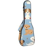 Housse pour ukulélé concert - Motif cerises rouges et nœuds - Doux et épais - Rembourré - 10 mm d'épaisseur - Rembourrage en éponge, Multicolore 10., 25.9x9x3.1in/66x23x8cm, Organiseur de sac