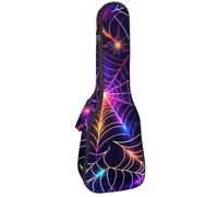 Housse pour ukulélé concert Paillettes Toile d'araignée Motif sans couture Doux et épais Rembourré Sac à dos Ukulélé 10 mm d'épaisseur Rembourrage en éponge, Multicolore 01., 25.9x9x3.1in/66x23x8cm